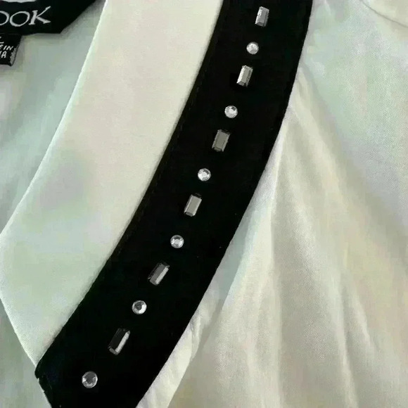 Misook Sleeveless Rhinestone-Trim Button Down Shirt Size Large - Picture 7 of 7